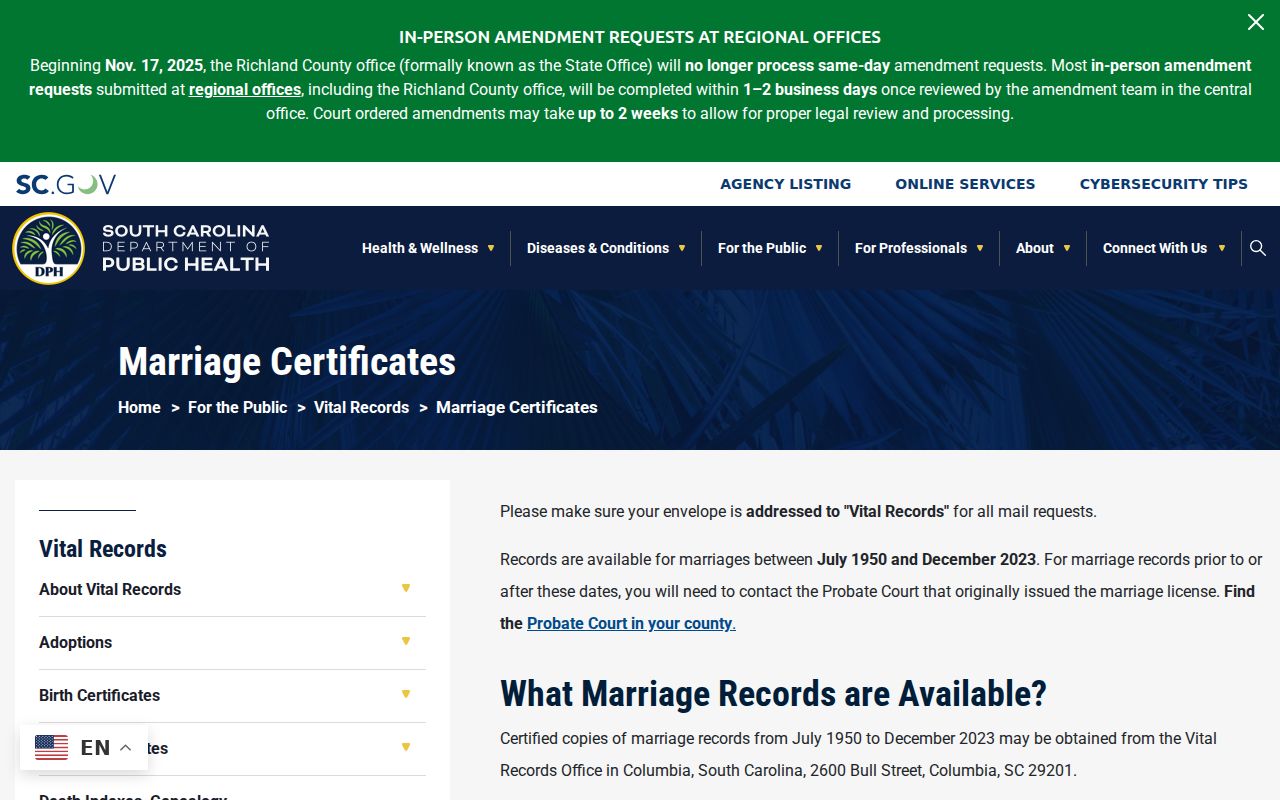 South Carolina inmate records compared with a separate state record system