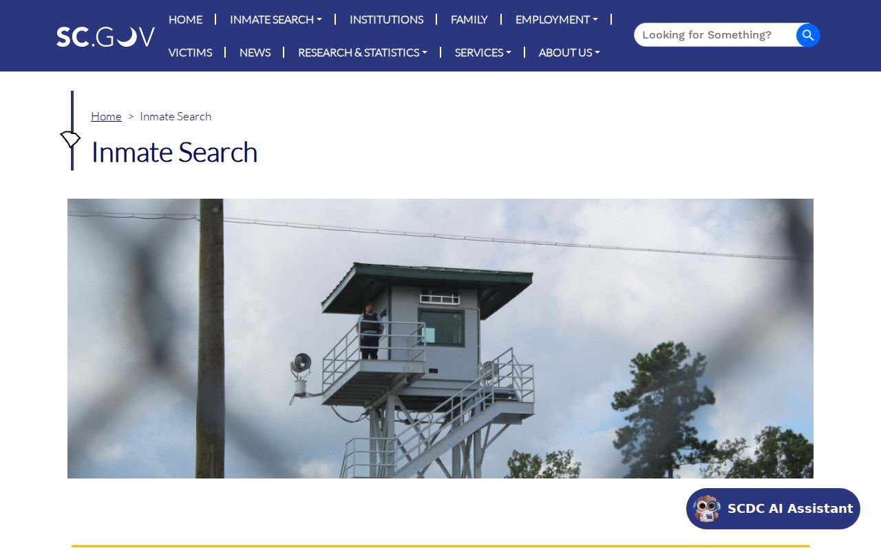 South Carolina inmate record search through SCDC